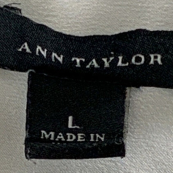 Ann Taylor Off White Sleeveless Button Front Blouse Sz L Crochet Accent #239F - Picture 7 of 7